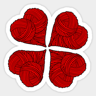 Yarn heart pattern Sticker